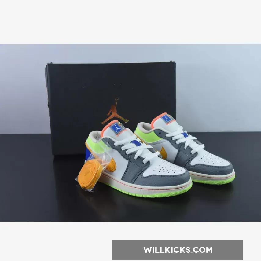 Air Jordan 1 Low 'Hoops' White/Coconut Milk-Green-Orange FB1835-181 Outlet
