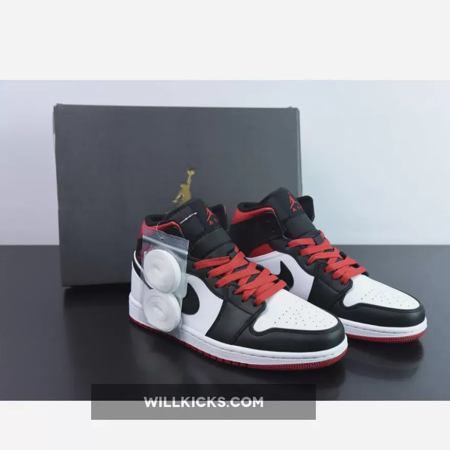 Air Jordan 1 Mid 'Black Toe' White/Gym Red-Black DQ8426-106 Restock