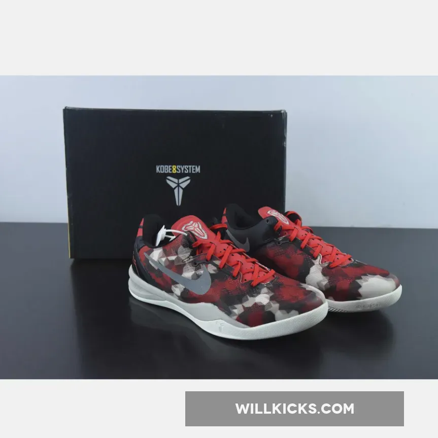 Kobe 8 Challenge Red - Nike Kobe 8 System Milk Snake University Red/Sail-Noble Red-Peal Grey 555035-601