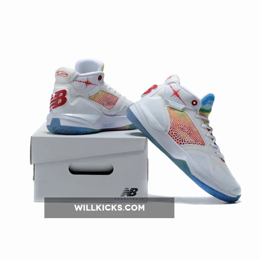 New Balance KAWHI 'Seismic Moment' White/Team Red/Ice Blue, new balance kawhi seismic