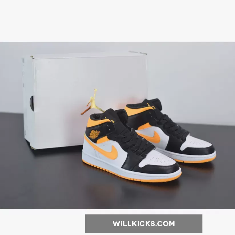 Air Jordan 1 Mid Black/Laser Orange CV5276-107 - air jordan 1 mid white laser orange black