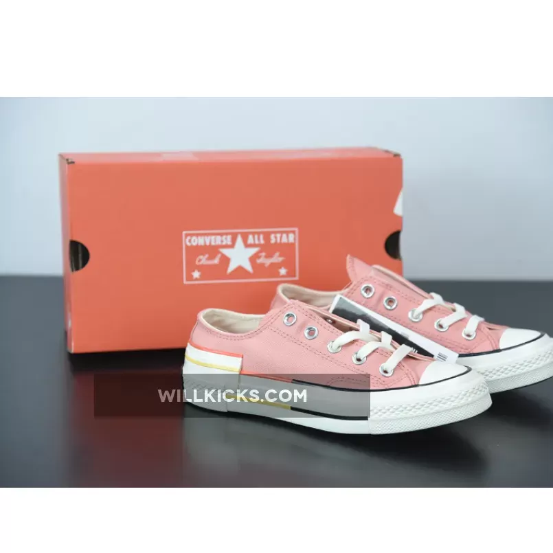 Converse Colorblock Chuck 70 Low Top Pink Quartz/Bright Poppy, Converse Poppy 570788C
