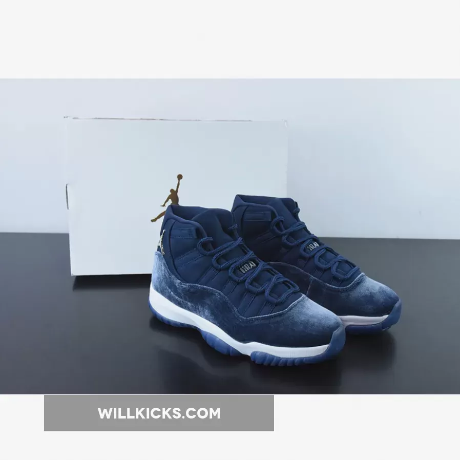 Air Jordan 11 Velvet Midnight Navy/Metallic Silver-White AR0715-441, blue velvet 11
