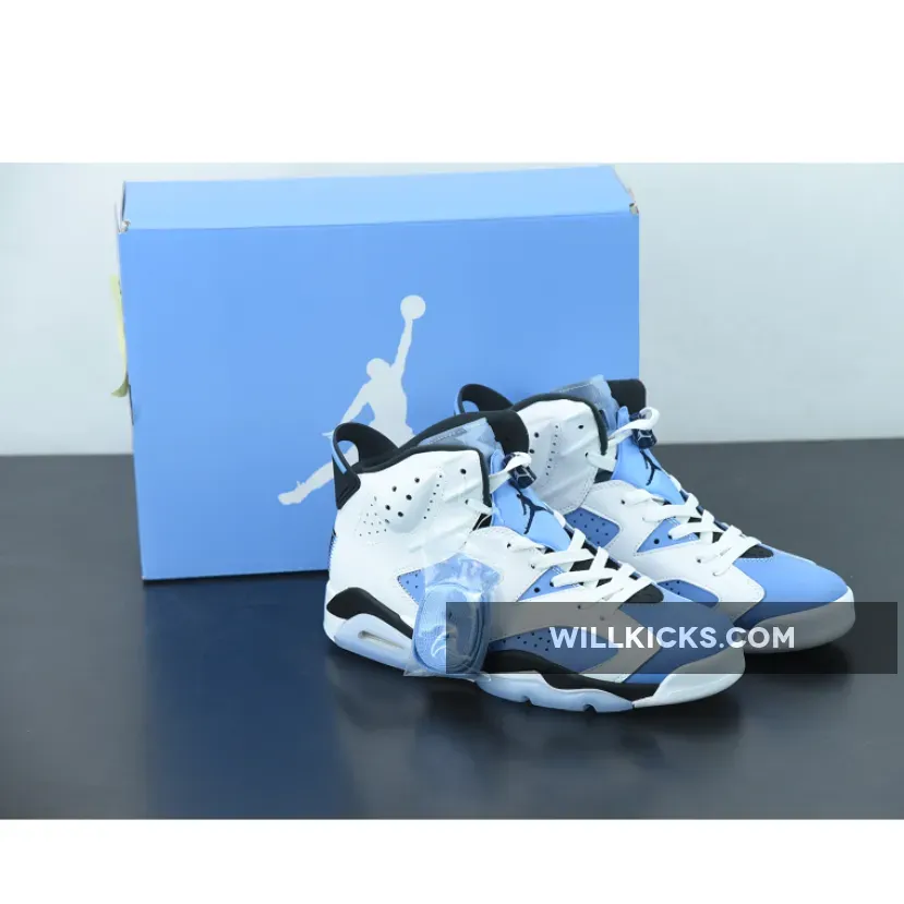Air Jordan 6 'UNC' University Blue/White-College Navy-Black CT8529-410 - university blue 6 jordan