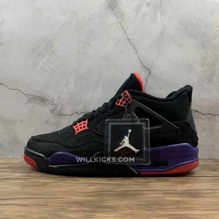 Air Jordan 4 'Raptors' Black/University Red-Court Purple AQ3816-065 / black red and purple jordan 4