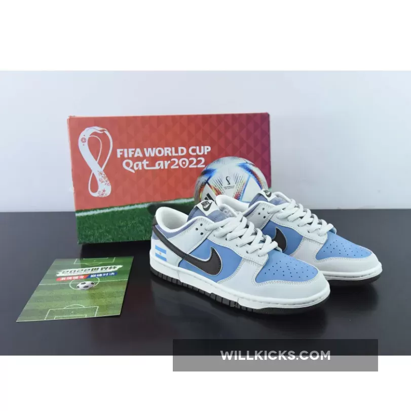 Custom Nike Dunk Low 'Argentina' White Blue / nike dunk low argentina