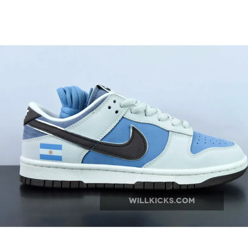 Custom Nike Dunk Low 'Argentina' White Blue / nike dunk low argentina