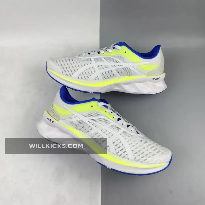 Asics Men's Novablast Running Shoes White/Glacier Grey / asics men's novablast running shoes
