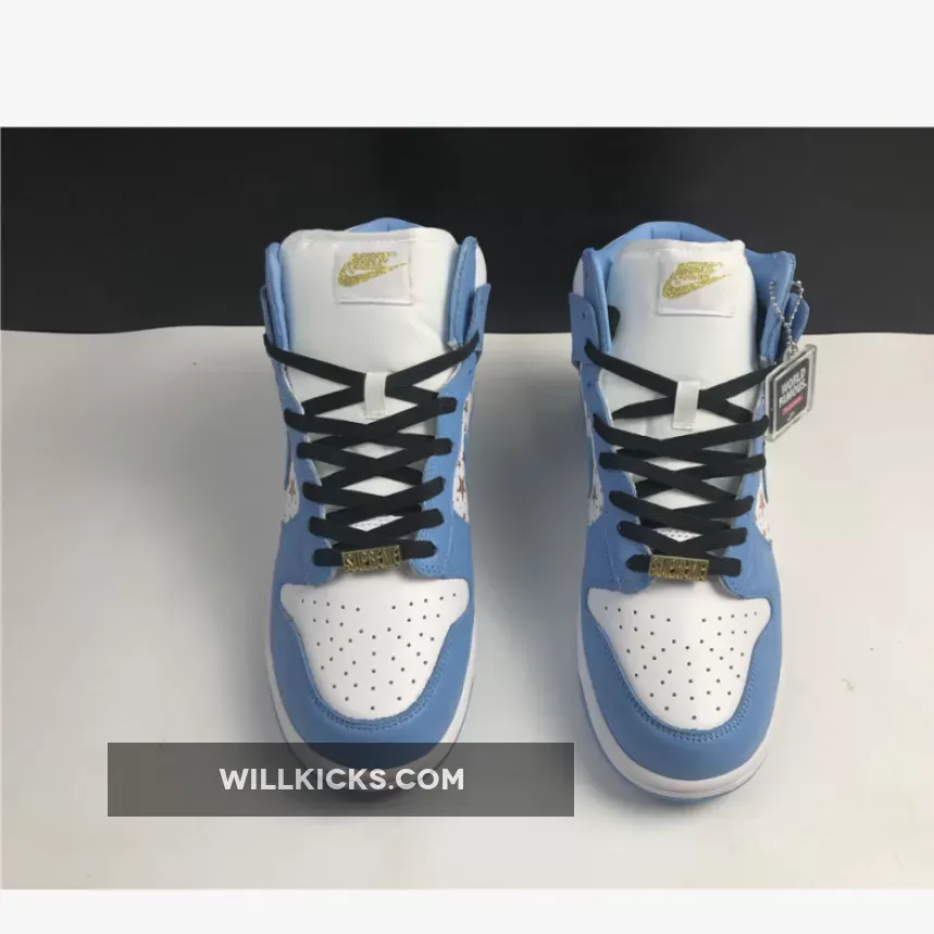 Supreme x Nike SB Dunk High Pro White/University Blue 307385-181 - university blue dunk high