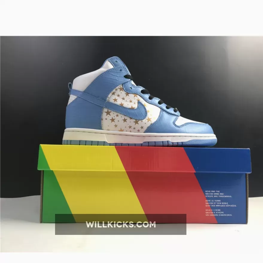 Supreme x Nike SB Dunk High Pro White/University Blue 307385-181 - university blue dunk high