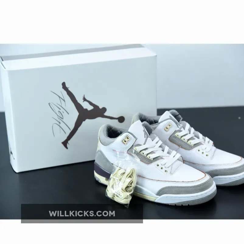 A Ma Maniere x Air Jordan 3 White/Medium Grey-Violet Ore-White DH3434-110 #a ma maniere x air jordan 3