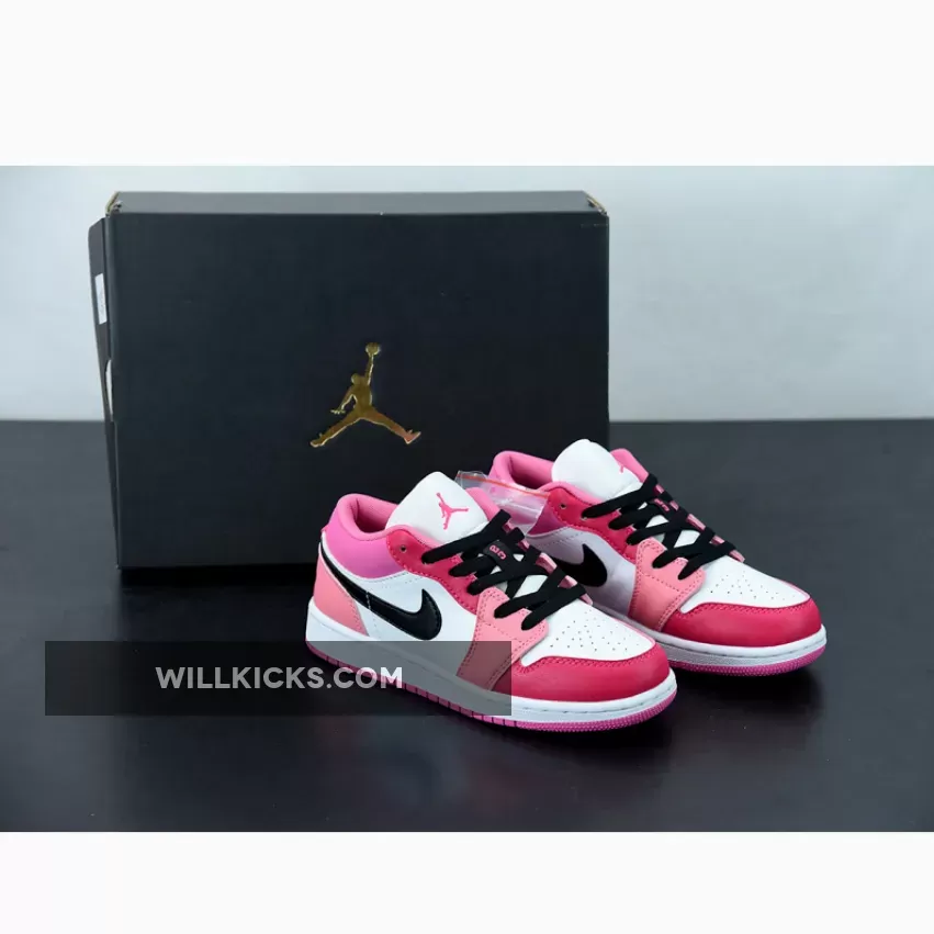 Air Jordan 1 Low Pinksicle/Rush Pink-Red 553560-162 #pink and green jordan 1 low