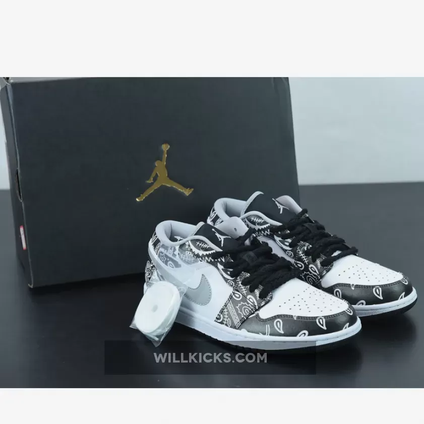 DIY Air Jordan 1 Low Black White Grey / aj 1 low black and grey