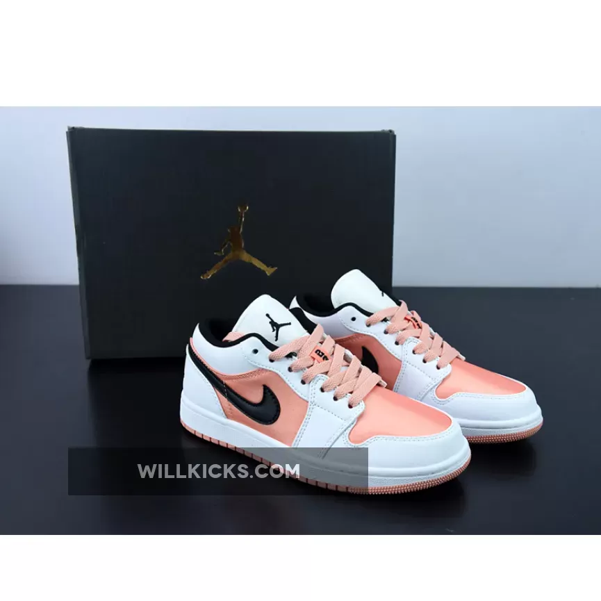 Air Jordan 1 Low GS White/Light Madder Root-Black DM8960-801 - white/lt madder root/black