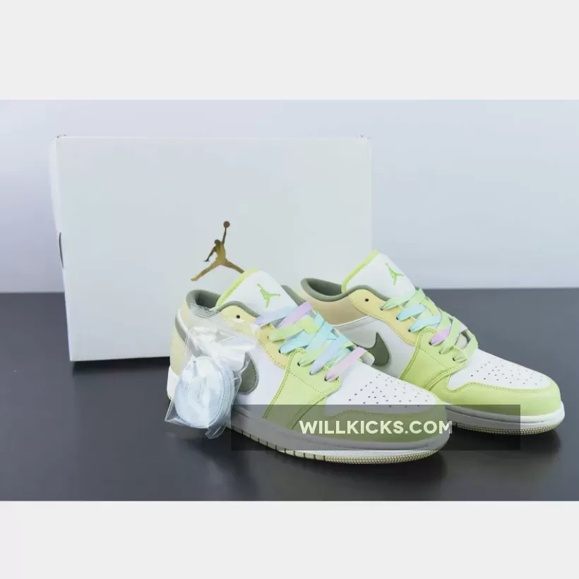Air Jordan 1 Low White Volt Green Tan FD9906-131 New Releases