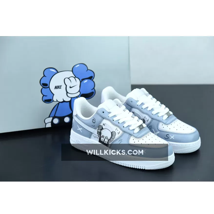 Custom X Kaws Nike Air Force 1 Low Blue White 1675866462 Discount