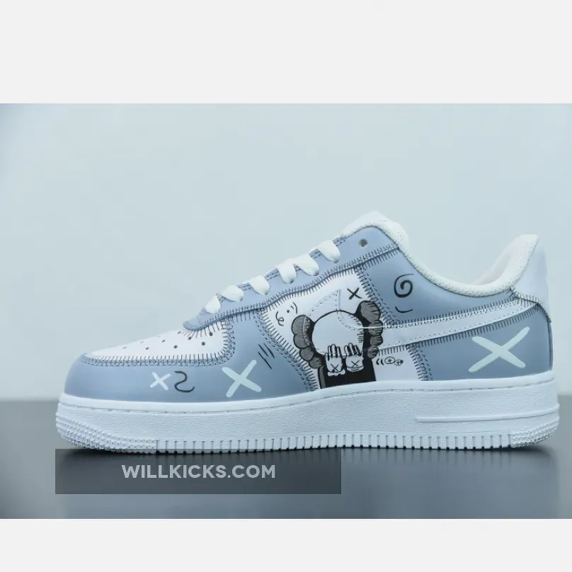Custom X Kaws Nike Air Force 1 Low Blue White 1675866462 Discount