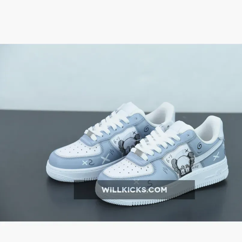 Custom X Kaws Nike Air Force 1 Low Blue White 1675866462 Discount
