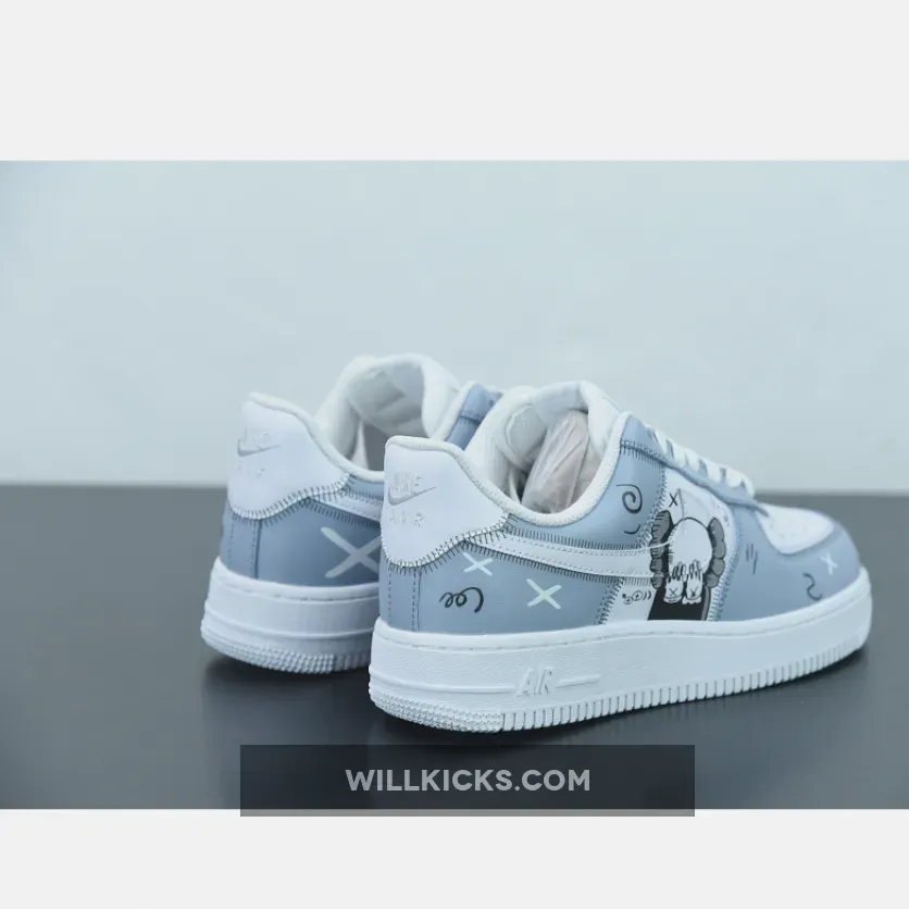 Custom X Kaws Nike Air Force 1 Low Blue White 1675866462 Discount