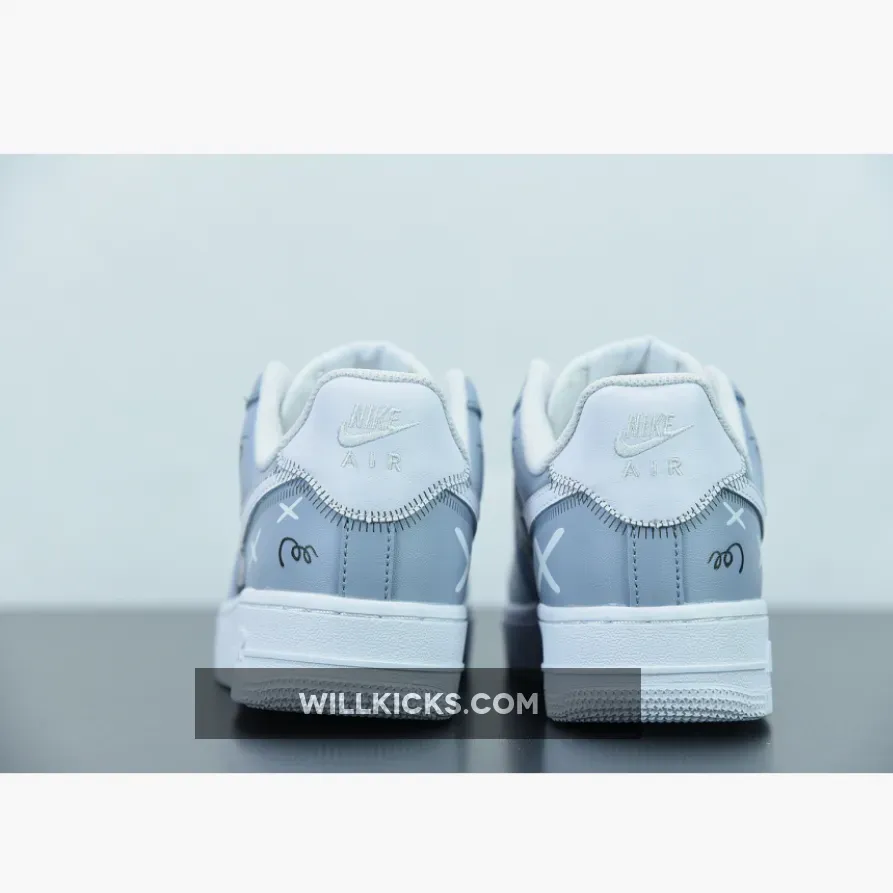 Custom X Kaws Nike Air Force 1 Low Blue White 1675866462 Discount