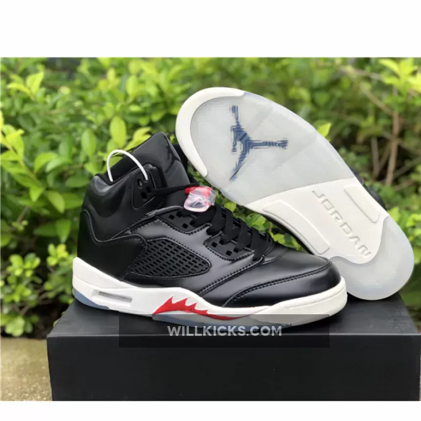 Air Jordan 5 Black/Muslin-Fire Red CT8480-001