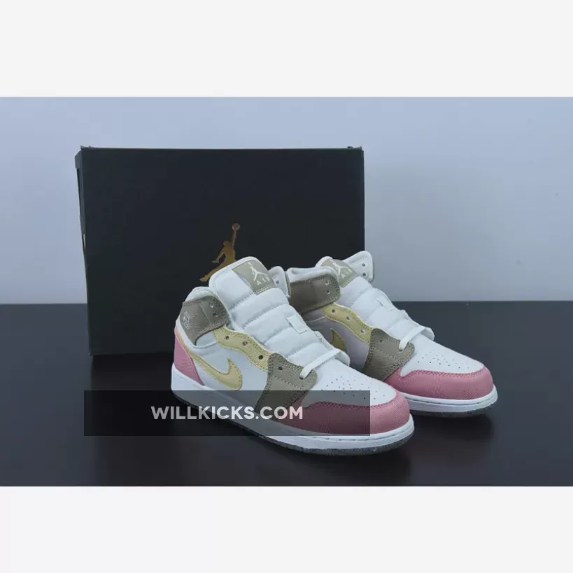 Air Jordan 1 Mid GS SE Pastel Vivid Green Grind DJ0338-100 / air jordan pastel grind
