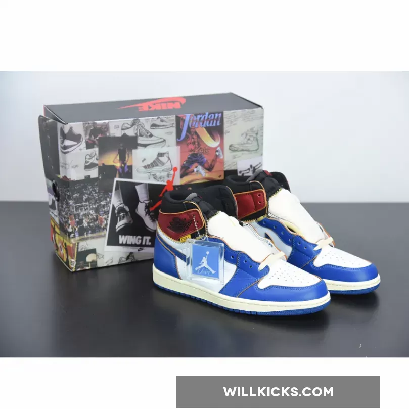 Union x Air Jordan 1 Retro High OG NRG White/Storm Blue-Varsity Red #aj1 x union