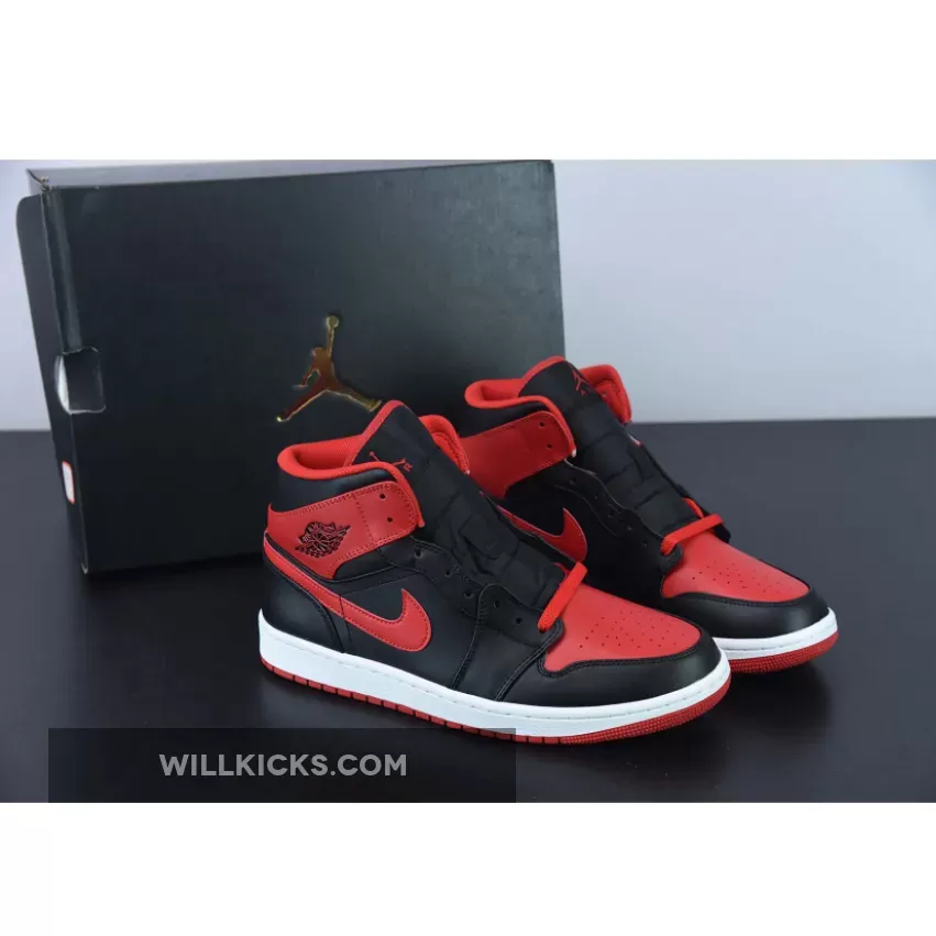 Air Jordan 1 Mid 'Alternate Bred' Black/White/Fire Red DQ8426-060 New Releases