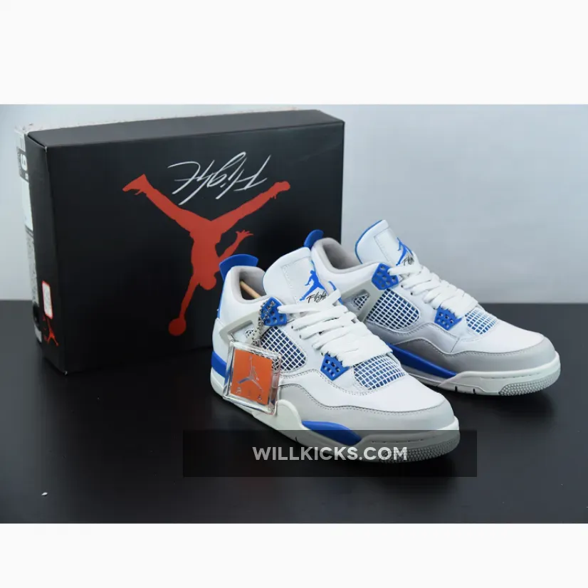 Air Jordan 4 OG White/Neutral Grey-Military Blue 308497-105 / military blues
