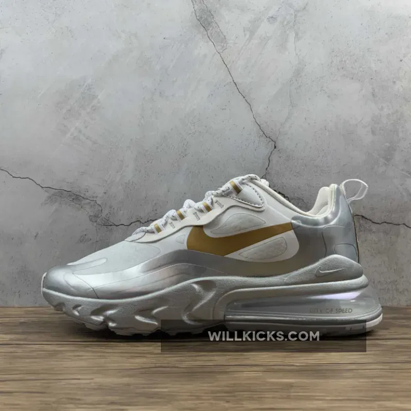 Air Max 270 White Metallic Silver / Nike Air Max 270 React 'City of Speed' White Silver CQ4597-110