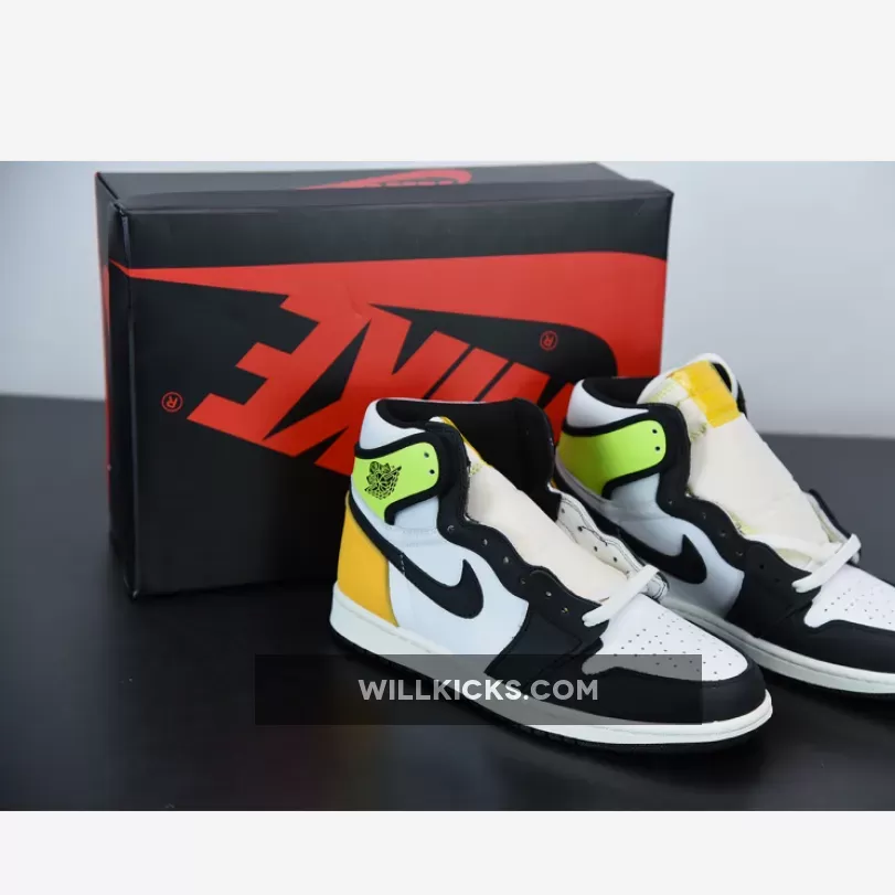 Air Jordan 1 Retro High OG White/Volt/University Gold/Black 555088-118 #air jordan 1 white black volt university gold