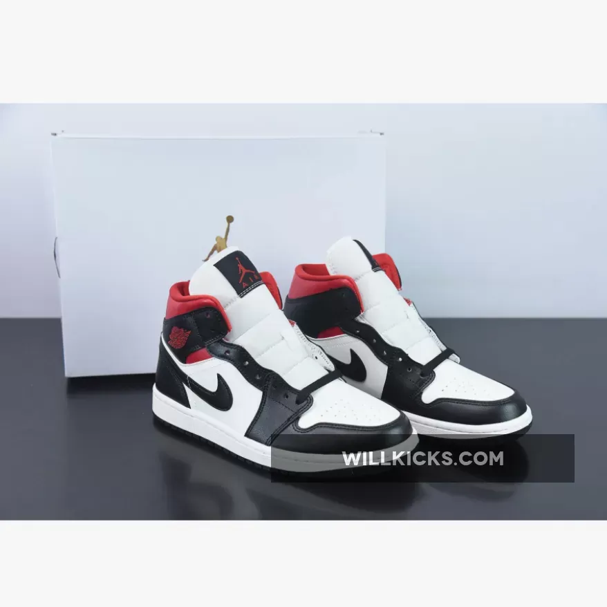 Air Jordan 1 Mid Black/Gym Red-Sail BQ6472-061 / gym red jordan 1 mids