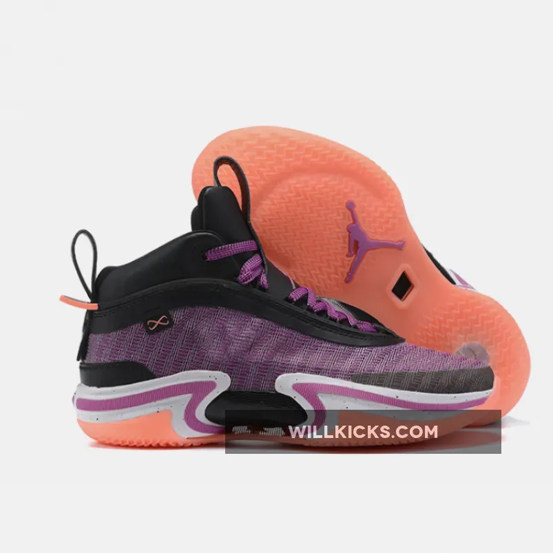 Air Jordan 36 'First Light' Black/White-Bright Mango-Hyper Violet, air jordan 36 purple