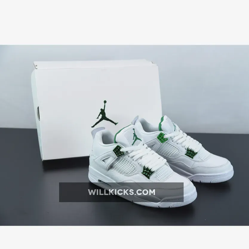 Air Jordan 4 'Green Metallic' White/Pine Green-Metallic Silver CT8527-113 #jordan 4 white green