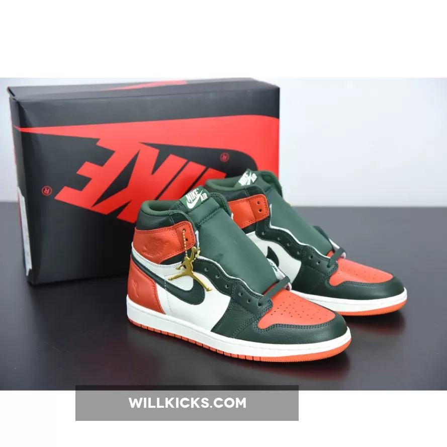 SoleFly x Air Jordan 1 Retro High OG Sail/Fir-Team Orange / orange and sail