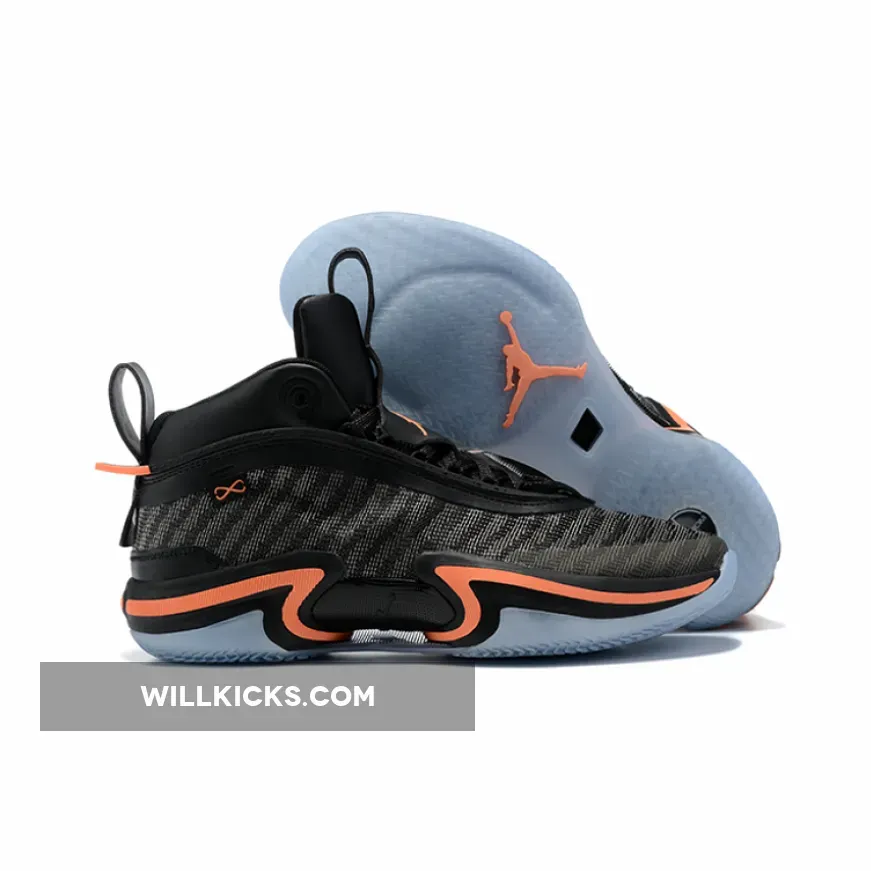 Air Jordan 36 Black Orange #jordan 36 all black