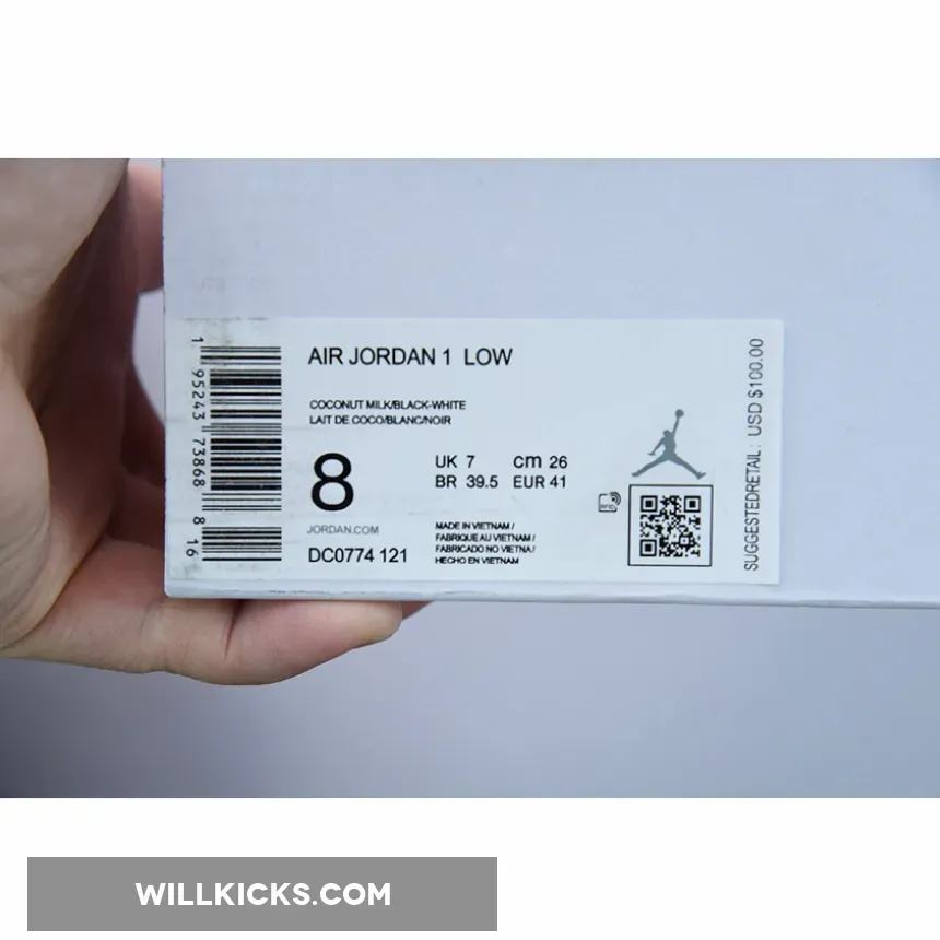 Air Jordan 1 Low Coconut Milk/Black-White DC0774-121 / air jordan 1 coconut milk low