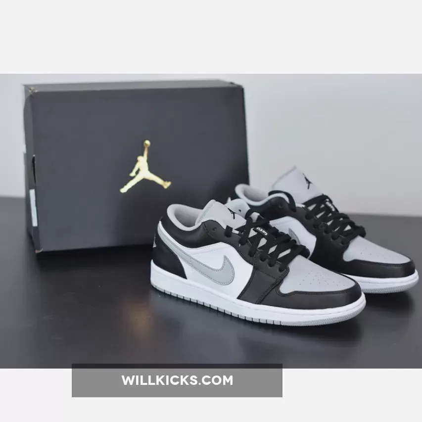 Air Jordan 1 Low Black/Light Smoke Grey-White 553558-039, grey jordans 1