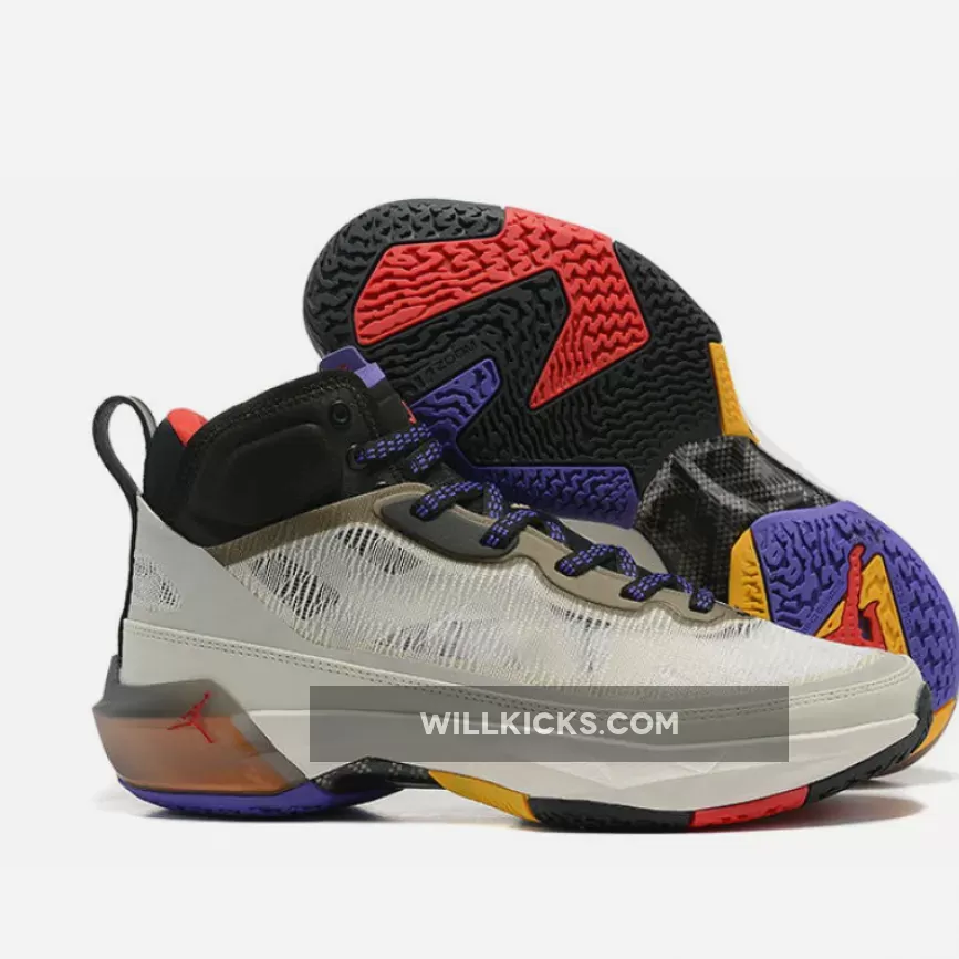 Air Jordan 37 Light Bone/Fire Red-Black-Dark Concord DD6958-060, jordan37