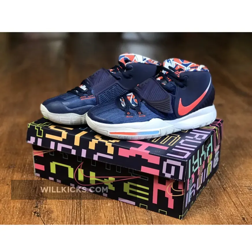 Nike Kyrie 6 'USA' Midnight Navy Red #kyrie 6 navy blue
