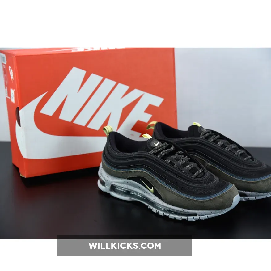 Nike Air Max 97 ‘Rock Climbing’ Black Blue Olive Yellow | nike 97 green