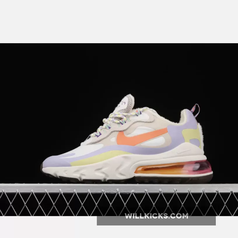 Nike Air Max 270 React Cream Purple Orange DC3276-101 / purple and orange air max