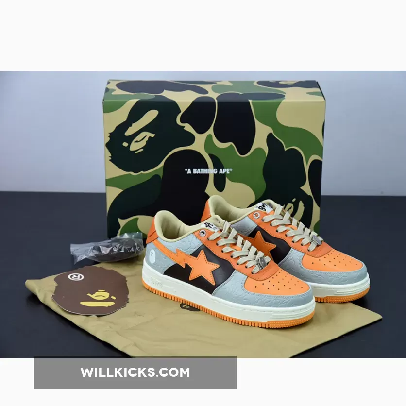 A Bathing Ape Bape Sta Low Cool Grey/Orange-Mocha - Mocha Bapesta 1675865069