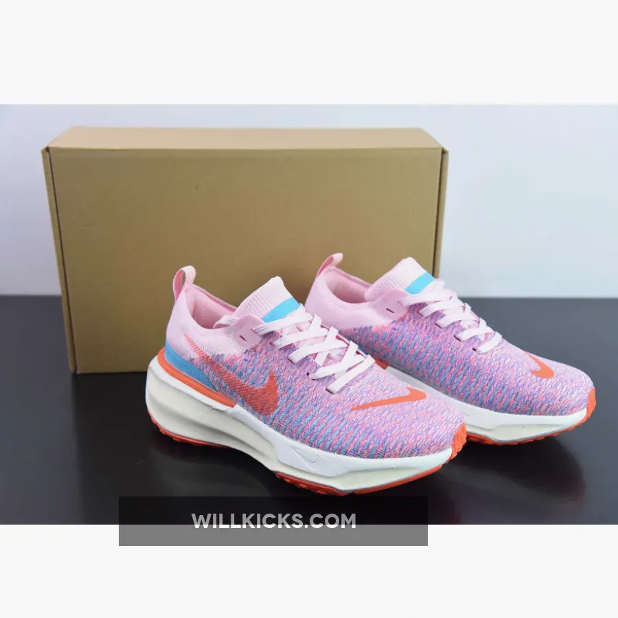 nike invincible run flyknit 3 wmns pink white dr2660-600 Pink Flyknit