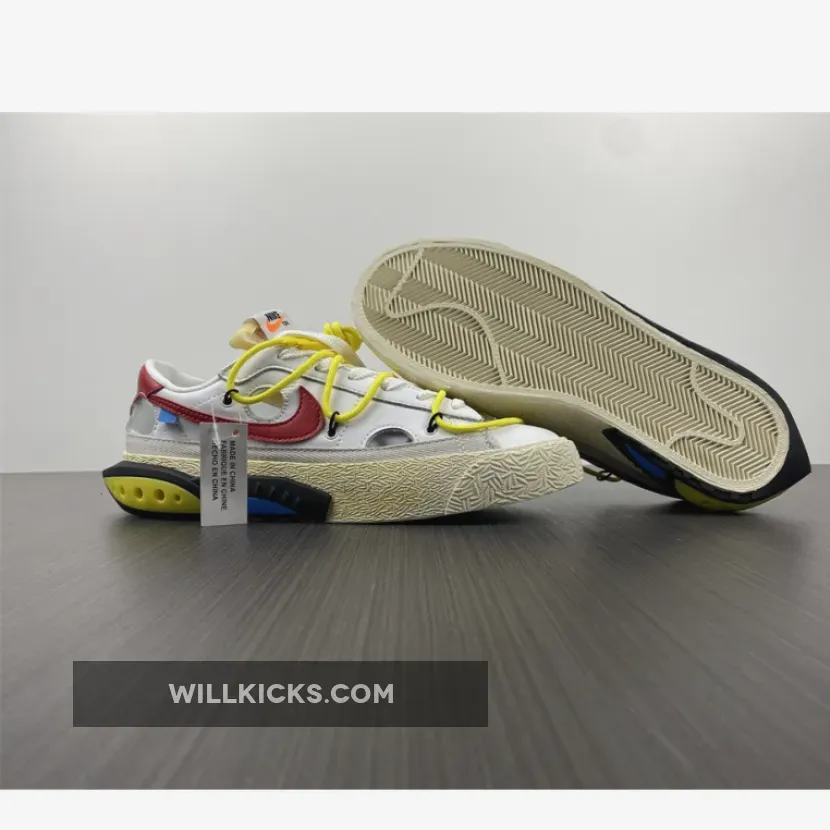 Off-White x Nike Blazer Low White/University Red DH7863-100 #off-white x nike blazer low white university red