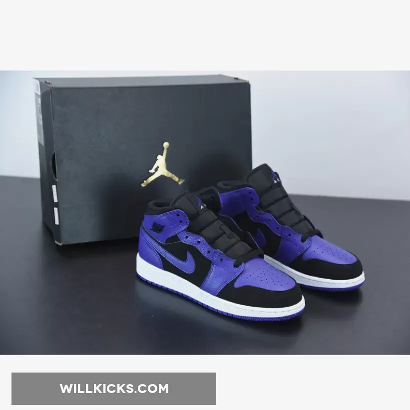 Air Jordan 1 Mid Black Dark Concord 554724-051 / air jordan 1 mid dark concord