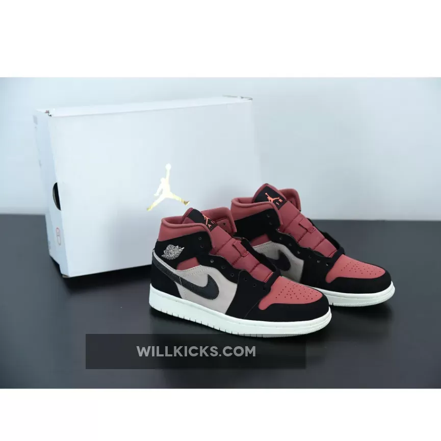 Air Jordan 1 Mid Burgundy Dusty Pink BQ6472-202 - dusty rose jordan 1