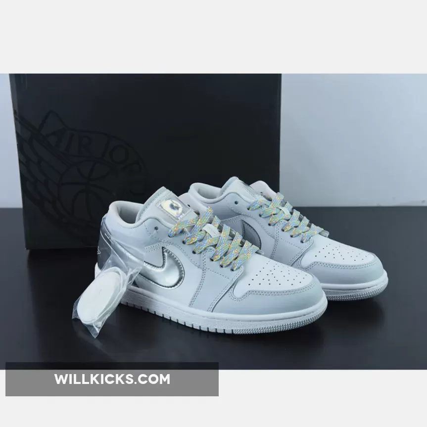 Air Jordan 1 Low 'Lucky Dip' White/Light Grey DX6070-101 For Sale