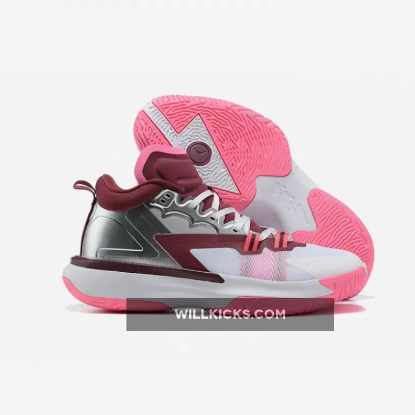 Jordan Zion 1 'Marion' White/Hyper Pink-Dark Beetroot-Metallic Silver #zion 1 marion