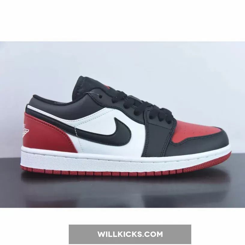 Air Jordan 1 Low 'Bred Toe' White/Black-Varsity Red 553558-161 Restock